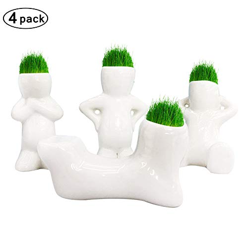 Minelife 4 Pack Ceramic People Planters for Air Plants, Air Plant ...