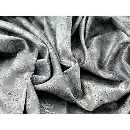 Paisley Weave Jacquard Lining Fabric 9 Silver - per metre