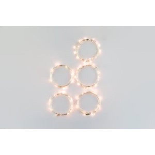 Improved Design With Timer Set of 5 Micro LED 20 Warm White Lights Battery for sale online 