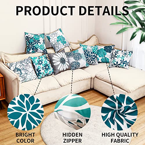MINHIN Throw Pillow Covers 18x18In Set of 9,Two Sided Print Sunflo...