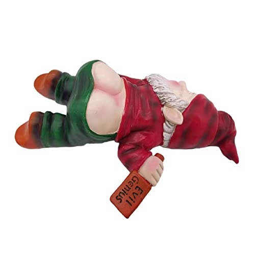 MINICAR Large 9.5 Tall Funny Drunk Garden Gnome Outdoor Statue, ...