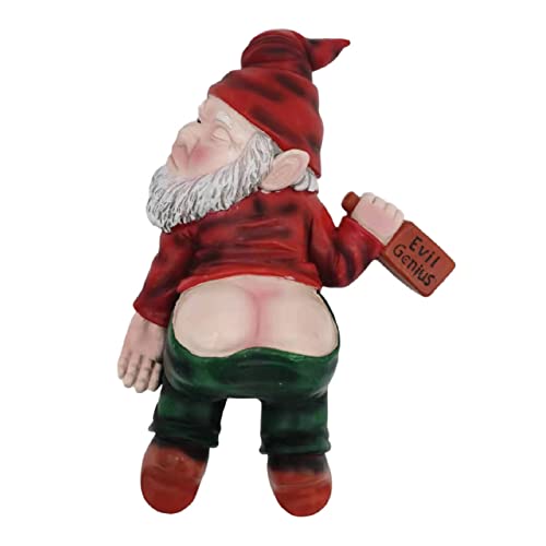 MINICAR Large 9.5 Tall Funny Drunk Garden Gnome Outdoor Statue, ...