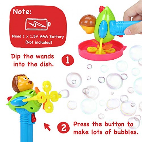 Bubble Blower for Kids - Non-Toxic Bubble Blower with 2 Bubble...
