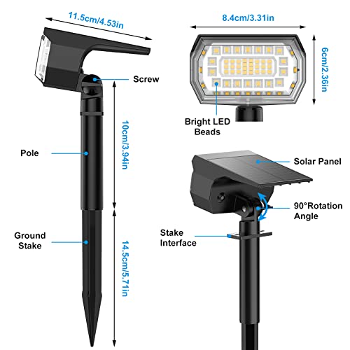 MinPea Solar Spot Lights Outdoor, 57 LED/10 Pack Solar Lights Ou...
