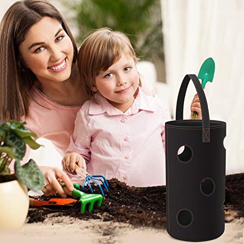 Minterest 2pcs Garden Planting Bag Multi-Mouth Hanging Strawberry ...