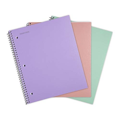 Mintra Office Durable Spiral Notebooks -1 Subject, 100 Sheets, Pol...