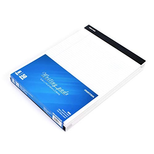 Mintra Office Legal Pads - BASIC WHITE 6pk, 8.5in x 11in, NARROW...