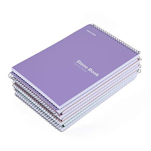Mintra Office Steno Books - Pastel 8 Pack, Narrow Ruled Paper, 6 ...