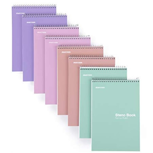 Mintra Office Steno Books - Pastel 8 Pack, Narrow Ruled Paper, 6 ...