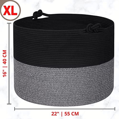 MINTWOOD Design XXXXLarge 22 x 16 Inches Decorative Cotton Rope Ba...