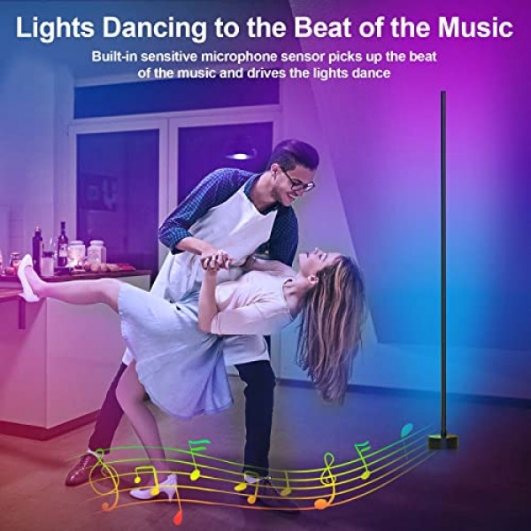Miortior Corner Floor Lamp - Smart RGB LED Corner Lamp with App an...
