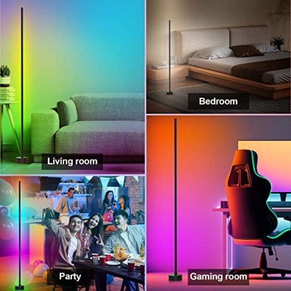 Miortior Corner Floor Lamp - Smart RGB LED Corner Lamp with App an...