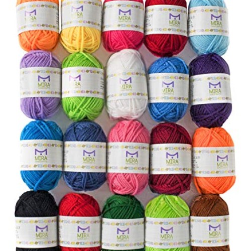 20 Acrylic Yarn Skeins - 438 Yards Multicolored Yarn in Total - Gr...