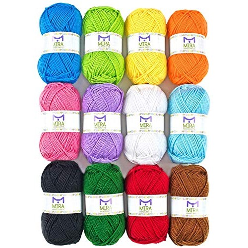 Mira Handcrafts Acrylic 1.76 Ounce50g Each Large Yarn Skeins - 1...