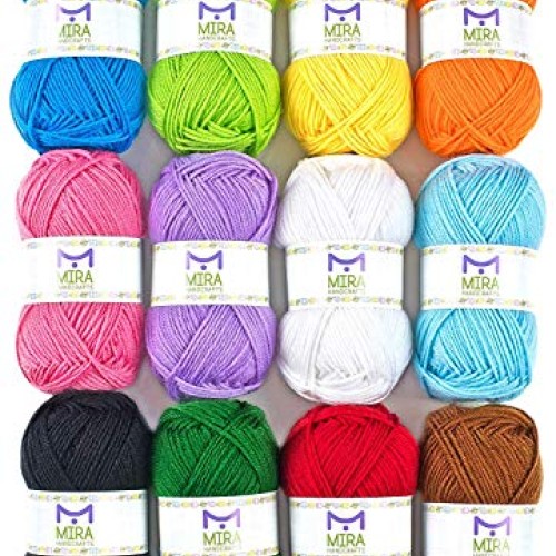 Mira Handcrafts Acrylic 1.76 Ounce50g Each Large Yarn Skeins - 1...