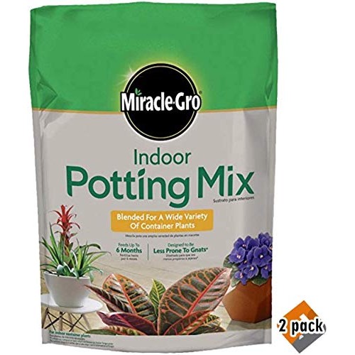 Miracle-Gro Indoor Potting Mix 72776430 6 Quart 2 Pack
