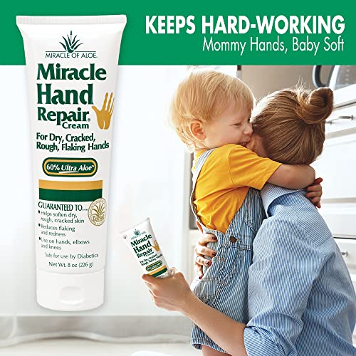 Miracle of Aloe Miracle Hand Repair Cream 8 OZ Pack of 2