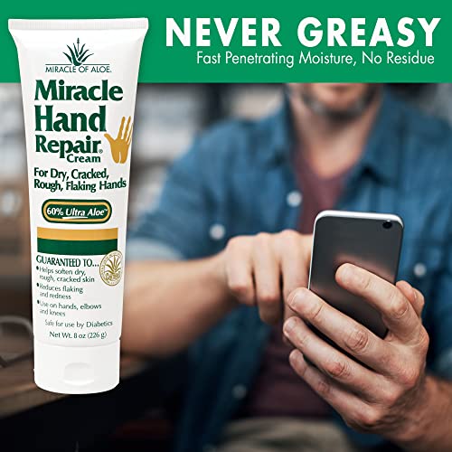 Miracle of Aloe Miracle Hand Repair Cream 8 OZ Pack of 2
