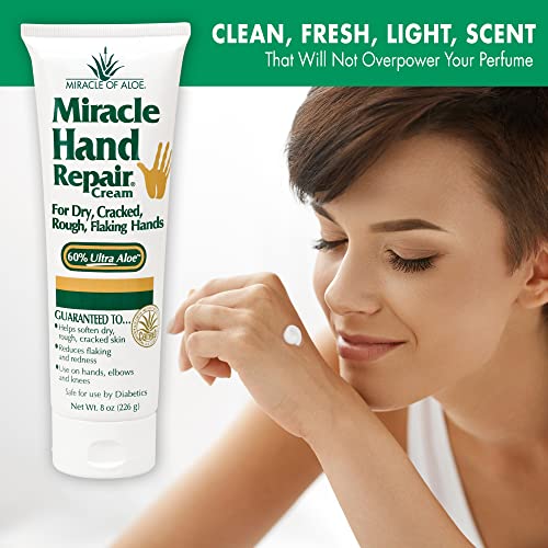 Miracle of Aloe Miracle Hand Repair Cream 8 OZ Pack of 2