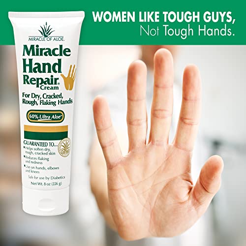 Miracle of Aloe Miracle Hand Repair Cream 8 OZ Pack of 2