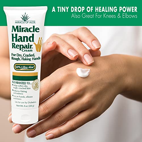 Miracle of Aloe Miracle Hand Repair Cream 8 OZ Pack of 2