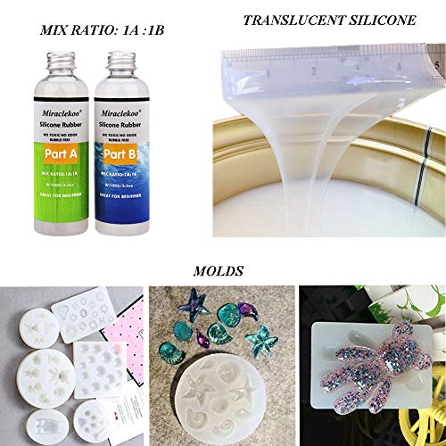 Miraclekoo Silicone Mold Making Kit Liquid Silicone Rubber Clear M...