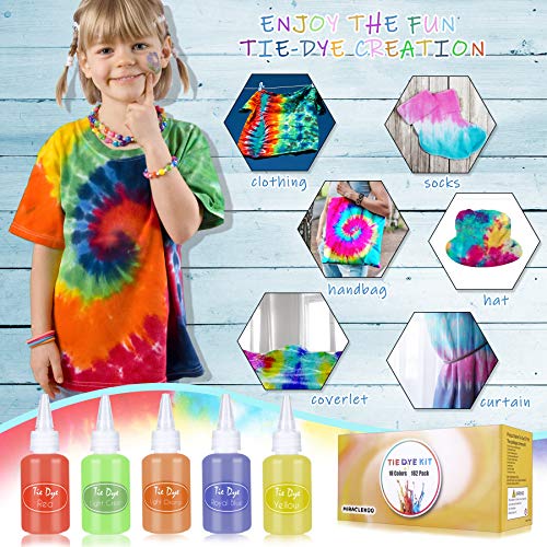 Miraclekoo Tie Dye Kit Shirt Fabric Color Dye Kit for Kids, Adults...