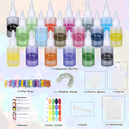 Miraclekoo Tie Dye Kit Shirt Fabric Color Dye Kit for Kids, Adults...