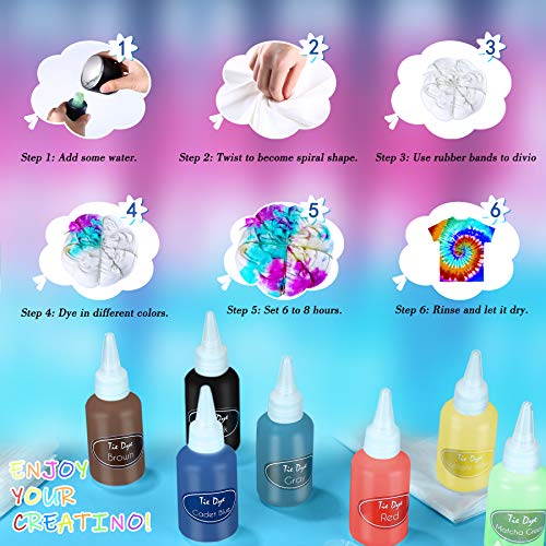 Miraclekoo Tie Dye Kit Shirt Fabric Color Dye Kit for Kids, Adults...