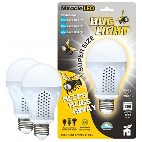 Miracle LED 604734 7 Watt Super Bug Light, Bug Free Porch and Pati...