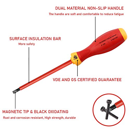 Insulated Screwdriver Set, KUNTICA 1000V VDE Insulated Electrician...
