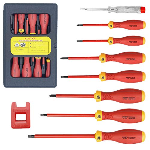 Insulated Screwdriver Set, KUNTICA 1000V VDE Insulated Electrician...