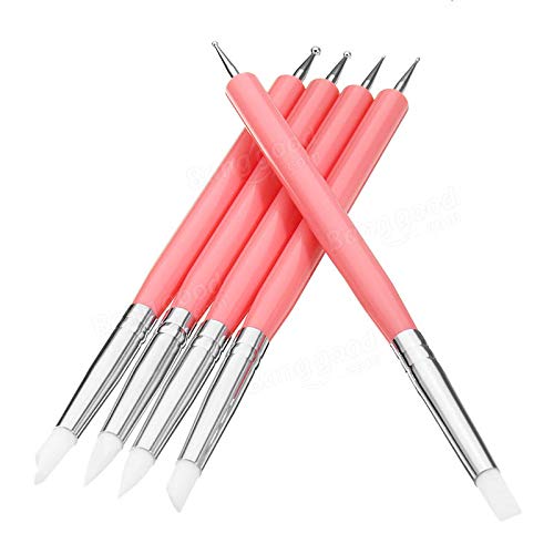 5 X 2 Way Styluses Dotting Tools Silicone Color Shaper Brushes Pen...