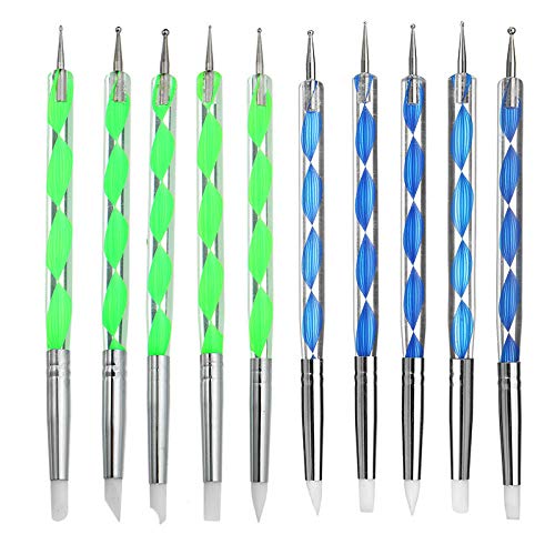 5 X 2 Way Styluses Dotting Tools Silicone Color Shaper Brushes Pen...