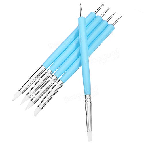5 X 2 Way Styluses Dotting Tools Silicone Color Shaper Brushes Pen...