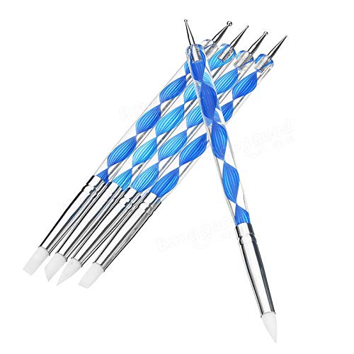 5 X 2 Way Styluses Dotting Tools Silicone Color Shaper Brushes Pen...