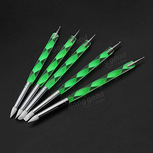 5 X 2 Way Styluses Dotting Tools Silicone Color Shaper Brushes Pen...