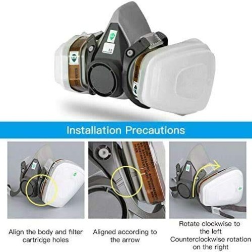7 in1 Half Face Cover Facepiece Mouse Cover 6200 Spray Paint Prote...