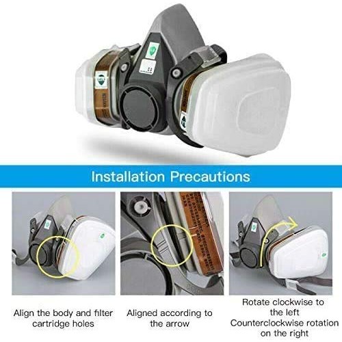 7 in1 Half Face Cover Facepiece Mouse Cover 6200 Spray Paint Prote...