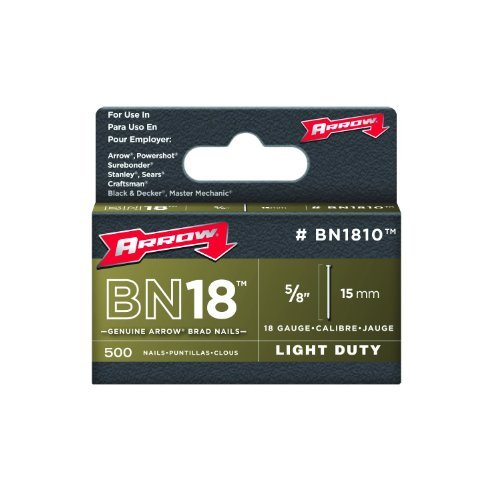 Arrow Fastener BN1810CS 5/8 15mm 18 Gauge Brown Brad Nails 1000 C...