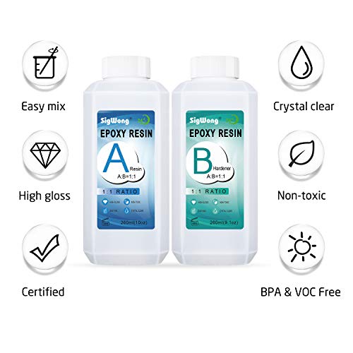 Epoxy Resin Clear Crystal Coating Kit 19.1oz - 2 Part Casting Resi...