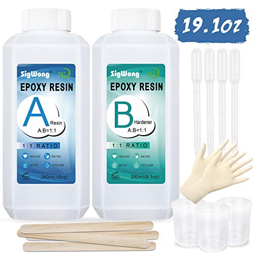 Epoxy Resin Clear Crystal Coating Kit 19.1oz - 2 Part Casting Resi...
