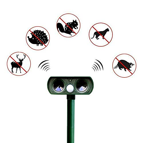 Ultrasonic Animal & Pest Repellent,Solar Powered,IPX4 Waterproof,L...