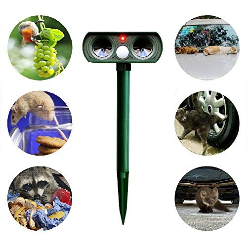 Ultrasonic Animal & Pest Repellent,Solar Powered,IPX4 Waterproof,L...
