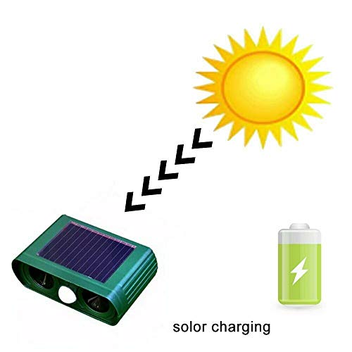 Ultrasonic Animal & Pest Repellent,Solar Powered,IPX4 Waterproof,L...