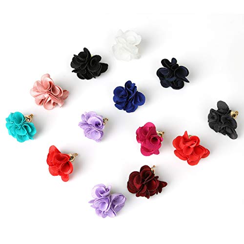 20pcs Chiffon Flower Fabric Petal Tassel for Earring Necklace Jewe...