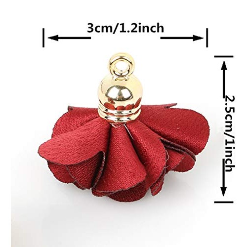 20pcs Chiffon Flower Fabric Petal Tassel for Earring Necklace Jewe...