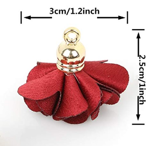 20pcs Chiffon Flower Fabric Petal Tassel for Earring Necklace Jewe...