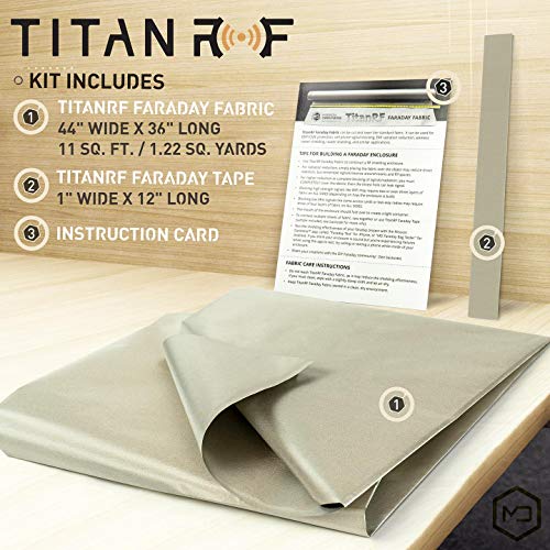 TitanRF Faraday Fabric // EMI & RFID Shielding/Cell, WiFi & Blueto...
