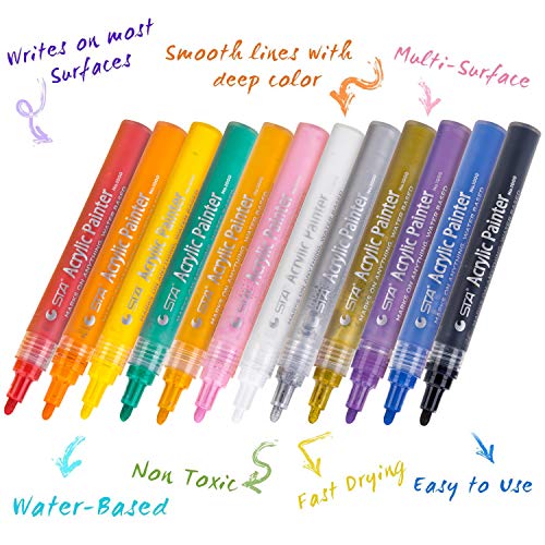 Acrylic Paint Pens for Rocks Painting, Glass, Canvas, Scrapbooking...